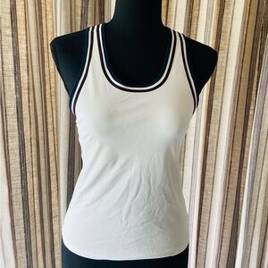 Tory Burch White Tank Top with trim